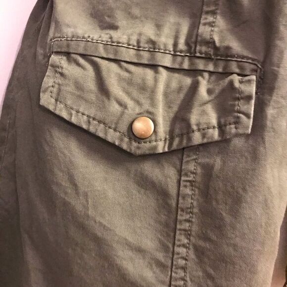 New Look Utility Cargo Hooded Jacket Army Green Medium - Picture 9 of 11